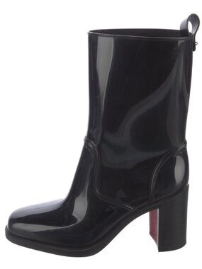 Christian Louboutin Loubirain black rain boots 38